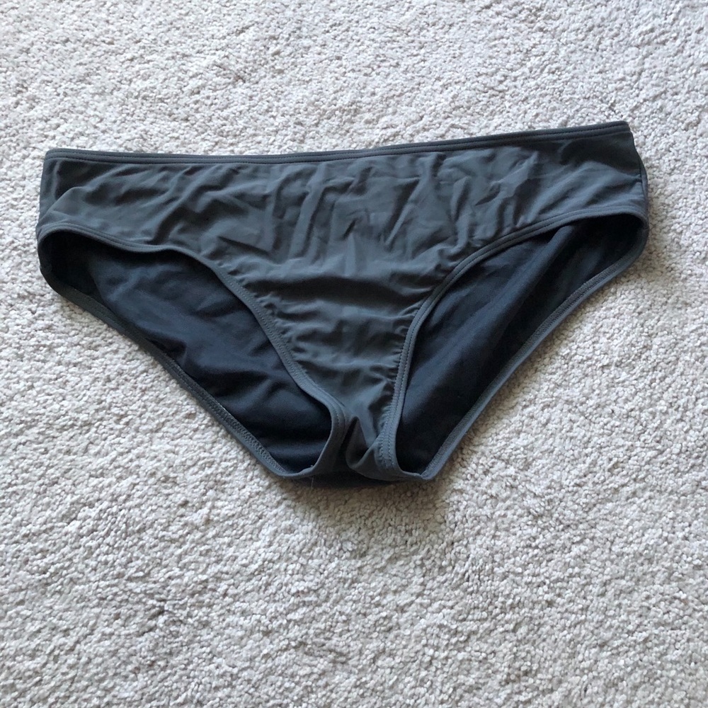 Grey mid rise bikini bottom